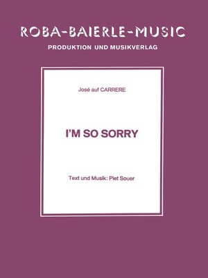 cover image of I'm So Sorry